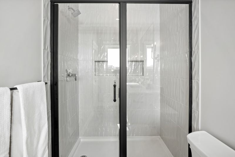 Modern Shower with Black Fixtures